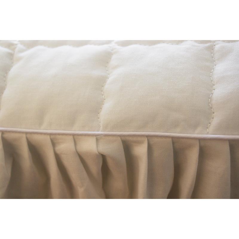 O约F9D全棉面料衍缝夹棉F756MS6T单层床裙本白色淡米密色褶裙黄边