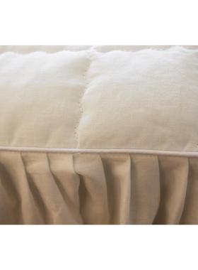 O约F9D全棉面料衍缝夹棉F756MS6T单层床裙本白色淡米密色褶裙黄边