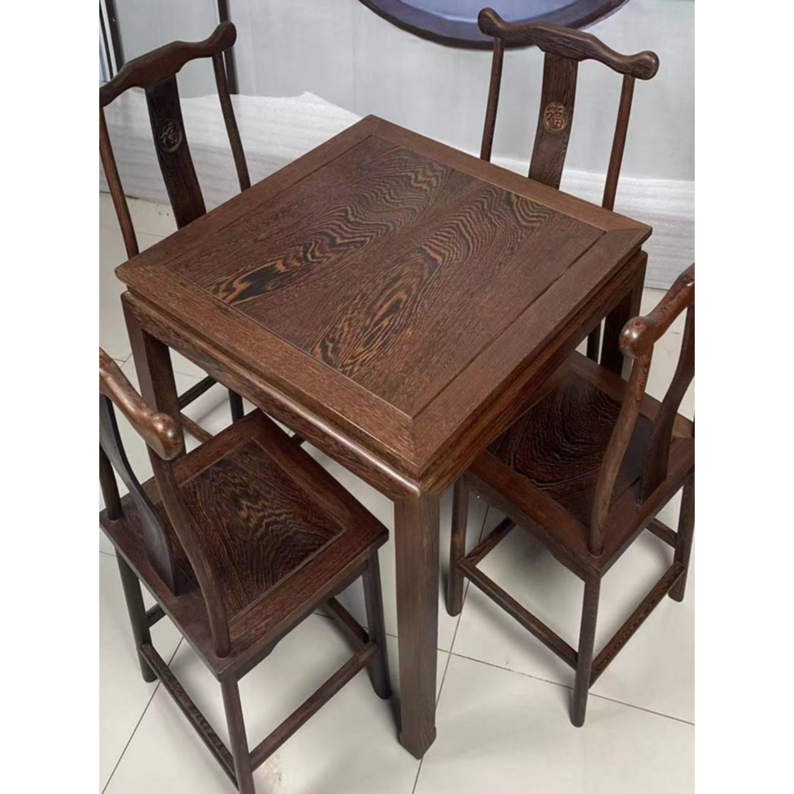 A10L中式餐桌实方桌子木老式八仙桌家用饭桌正方形地桌鸡翅木小方