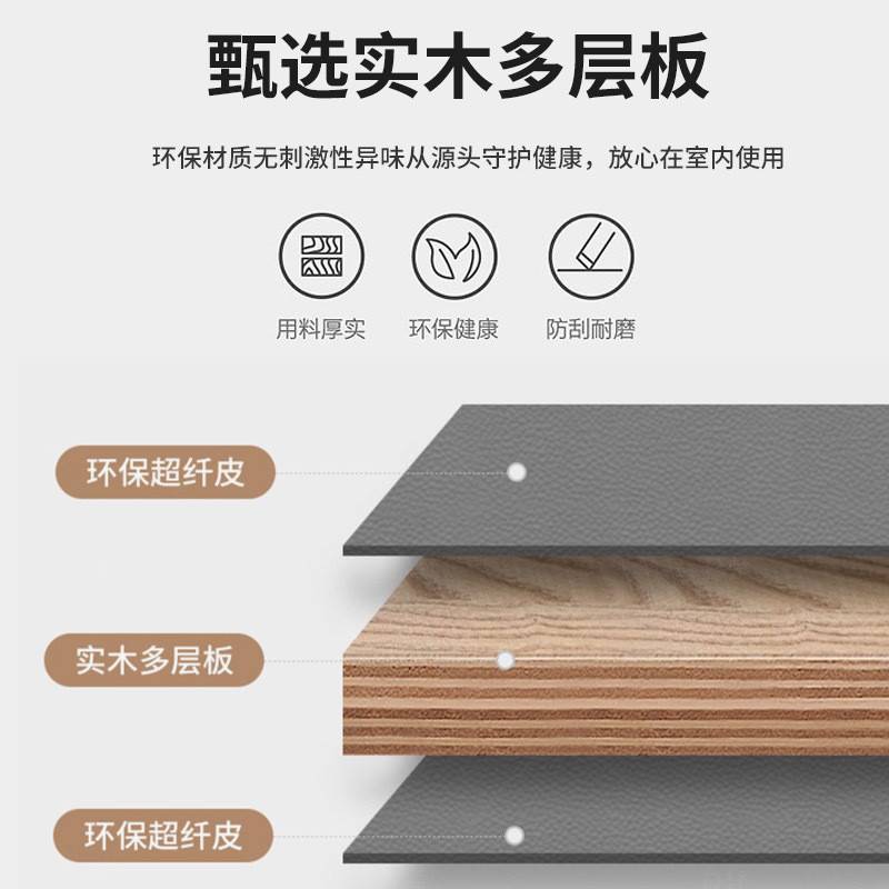 fLE意式极简设计师岩板床头柜实木轻奢皮艺床边柜诧寂风简约现代