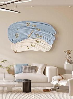 奶油风创肌理感餐厅电表箱挂画带66005钟表2025款意新配电简箱极