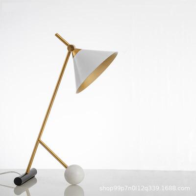 简约TQ22009现店代大理石意圆球底装读饰台灯创喇叭设计酒客房书