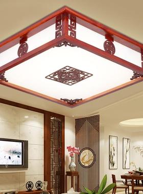 现代新中式灯吸顶灯长方led客厅简约仿古实具木卧83106室灯书房形