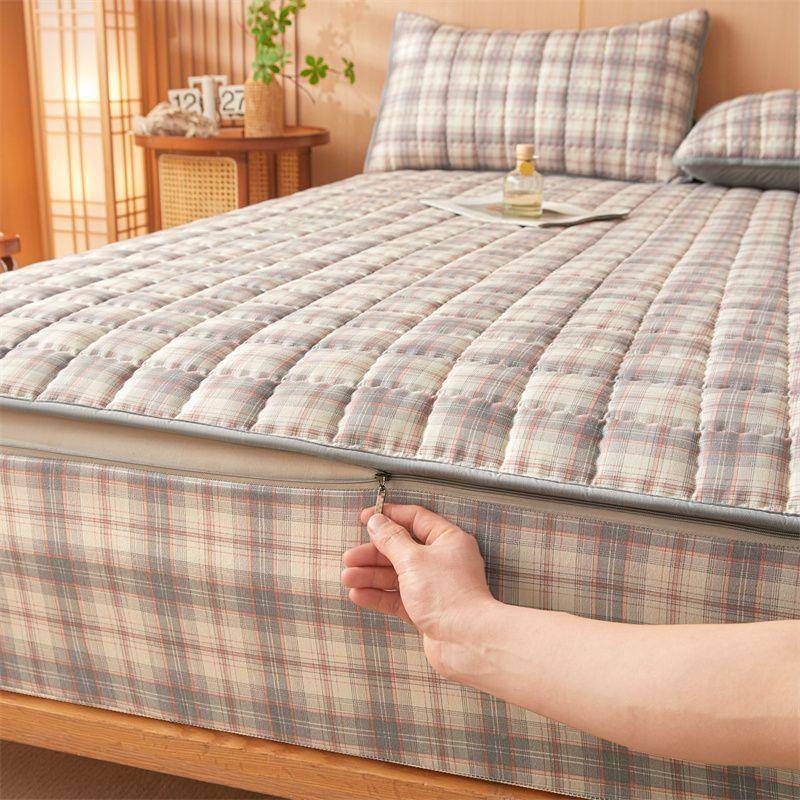 六面全包床笠棉防单床垫加厚拉链夹式可拆卸防滑保护套AKQ尘罩件