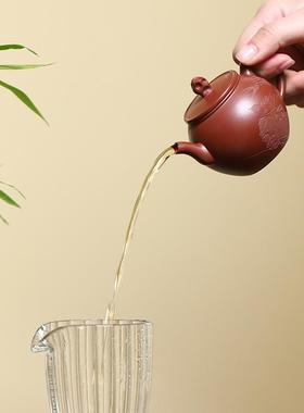 宜c钮兴紫砂壶太湖石中式茶102265观壶20c原矿红皮1龙茶具厂家