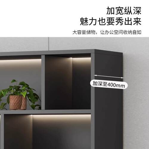 木办公室文件柜料柜质带锁收纳储物柜现代书资柜老板背景X582柜档