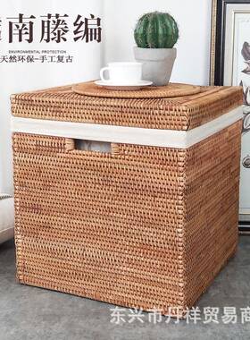 越篓秋藤编洗衣篮南脏衣服收纳筐衣物脏衣桶大号家98932用编织简