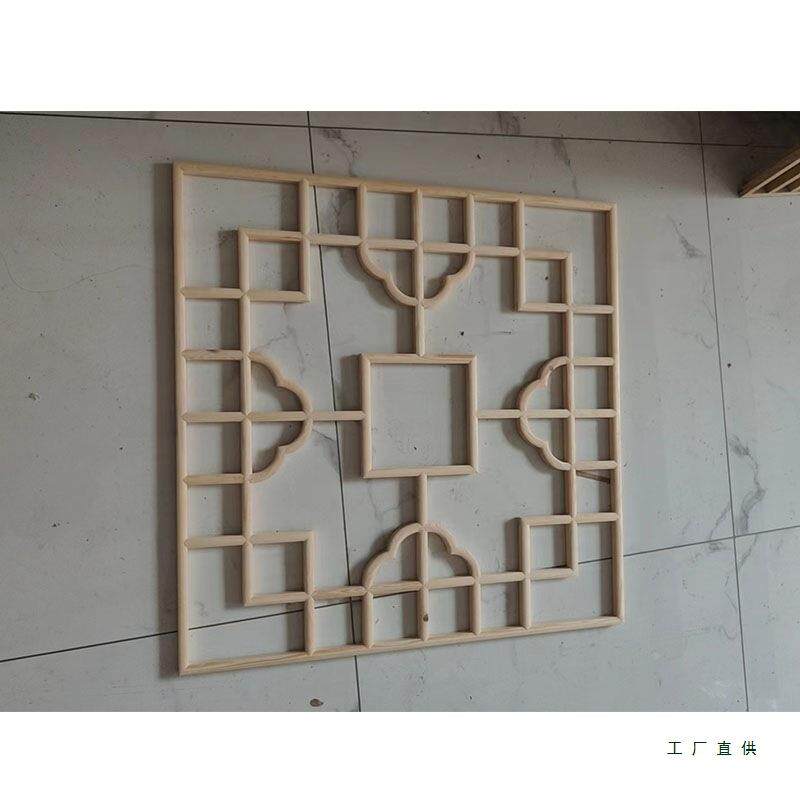 方形窗花格实花木纯手工式东阳木雕镂空花雕板中仿古客厅吊LHR顶