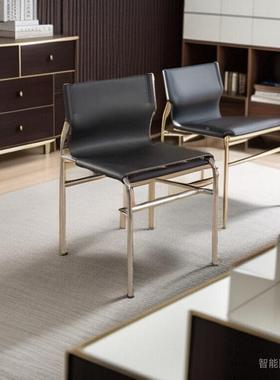 TY2设4#36式意轻奢极简不BGT锈钢餐椅家用酒店餐厅计师款靠背椅子