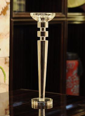 欧式水晶玻璃蜡台烛浪漫婚庆礼餐桌烛台装饰摆件样板房烛310735台