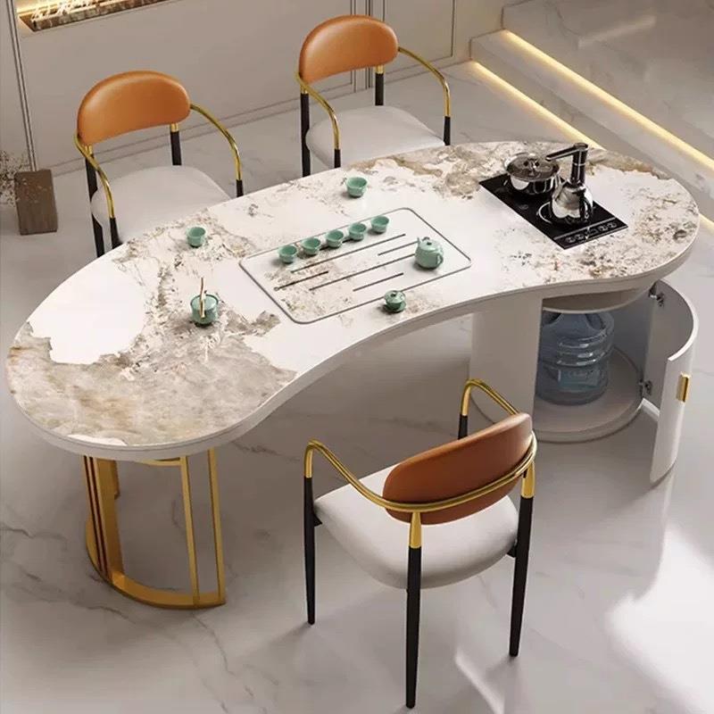 岩板茶桌小茶台办公室茶桌阳一椅组合桌五椅545用台2025新款家高