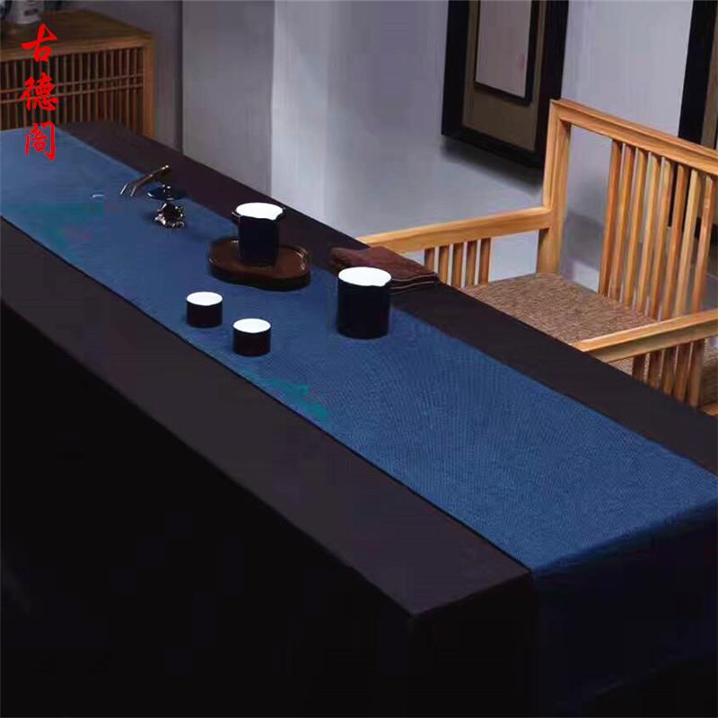 手绘桌旗现代简约茶桌布中式轻奢禅意防水茶席布艺电视柜垫餐桌布