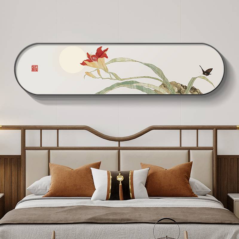 节节高升寓意卧室装饰画新中式客厅沙发背景壁画房间主卧床头挂画图片