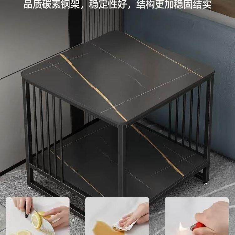 轻奢网红沙发岩板边几茶简动约铁艺移可新款茶几客厅方形GVT边柜