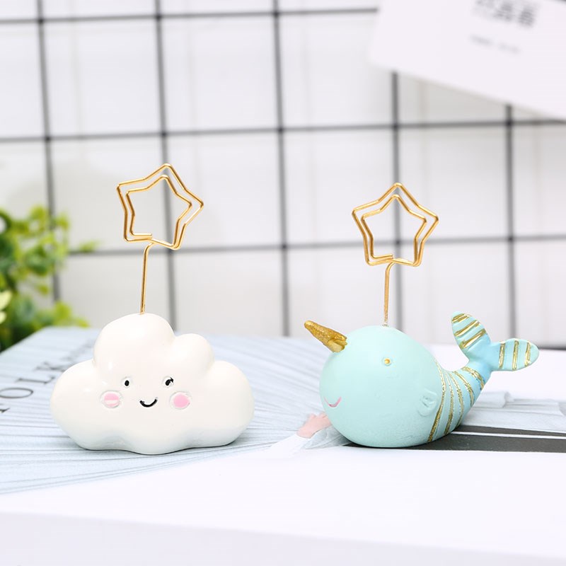 现货速发标签夹子可爱立式桌面摆件留言夹创意便签夹照片夹名片架