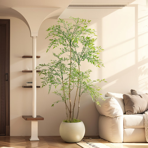 速发南天竹绿色奶油客大型落地摆件室内仿厅家居装饰风生绿植盆栽
