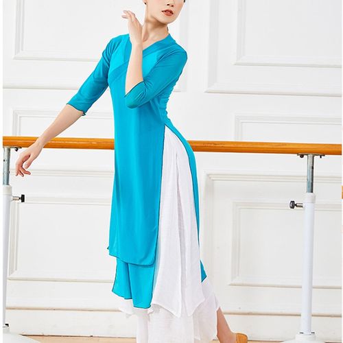 速发出功服古典逸长纱衣身韵旗袍舞蹈服演练服飘舞中国风仙