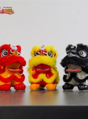 汽车国潮醒狮摆件醒狮文创家居摆饰车载车内中R控小摆件装饰送礼