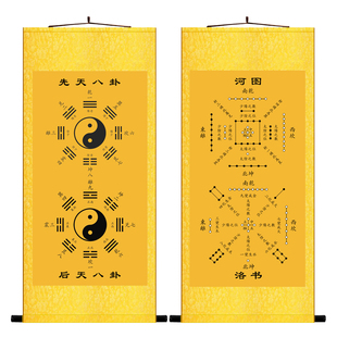 太极八卦a图挂画周易易经先天后天八卦挂图河图洛书玄关书房卷轴