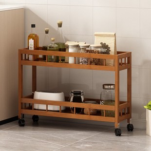 厨房超窄夹缝落地置物架小尺寸冰箱D旁边的收纳柜可移动缝隙窄架