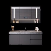 2024新款 岩板热弯一r体盆卫生间洗漱台洗手池洗脸池盆柜浴室柜组