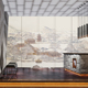 新中式 古典山水建筑墙布轻奢x客厅沙发壁画电视背景墙壁纸风景壁