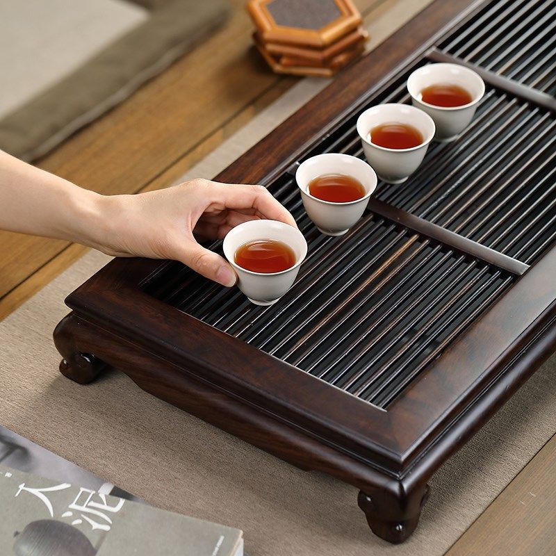 好茗天 黑檀木茶盘抽屉式家用实木大号茶台功夫茶具W储水茶海托盘,餐饮具,茶盘,淘宝优惠券,粉丝福利购,淘宝优惠卷