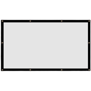 户外家用折叠白软幕布100寸家用办公Epvc正投背投金属投影仪壁挂