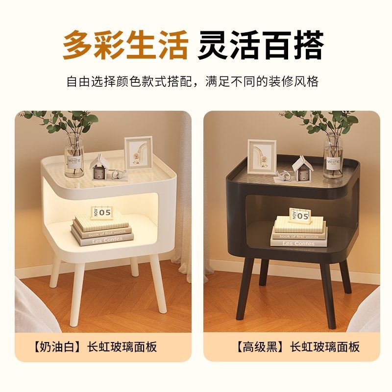 床头柜家用卧室收j纳储物柜一体夹缝窄边铁艺奶油风置物架2025新,住宅家具,床头柜,淘宝优惠券,粉丝福利购,淘宝优惠卷