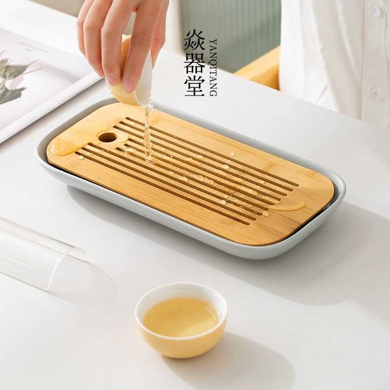 简约茶盘小型家用陶瓷干泡盘y储水式茶海功夫茶具小茶台托盘茶托,餐饮具,茶盘,淘宝优惠券,粉丝福利购,淘宝优惠卷