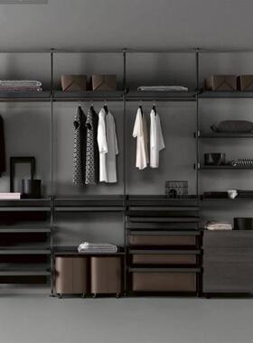 帽间柜子组合开放式衣公整体金属铝合金衣寓帽间thsdu+hl轻现代奢