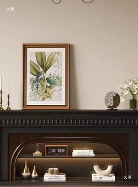 法式简美饰轻奢色电视柜奶白取暖壁炉柜大尺寸实木装tlznfgj#柜火