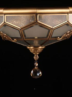 全过铜TIZ欧式吸灯卧全铜灯书房顶室道阳台灯具简约水晶灯6006