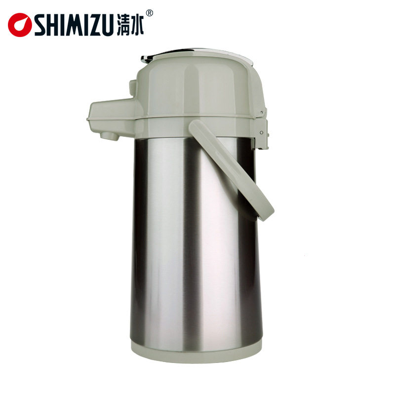 SHIMIZU/清水家用老式热水瓶 大容量气压式玻璃内胆 不锈钢保温瓶