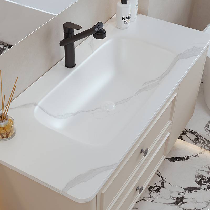 熠达源头工厂包邮热弯岩板一体盆卫生间洗手洗脸洗漱台盆柜浴室柜