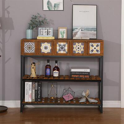 f式ACHt美式复古实架木花架置物架阳花子台客厅装饰落地靠墙花店