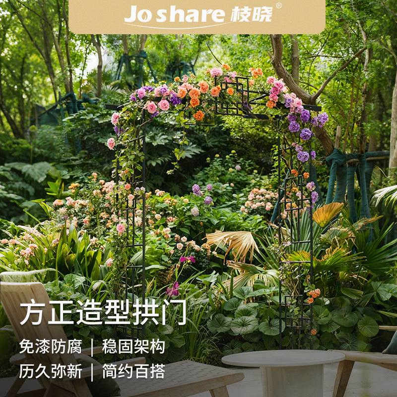 枝晓方正造型拱门花园月季花支架户外花门爬藤植物铁线莲支架跨境