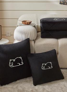 抱枕被子两用珊瑚绒20季25冬新多毯功能办公室F97TM8S9午睡款车载