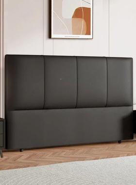 新款实木28772板奢床靠头简轻背约软包现代背单买落地超薄双人床