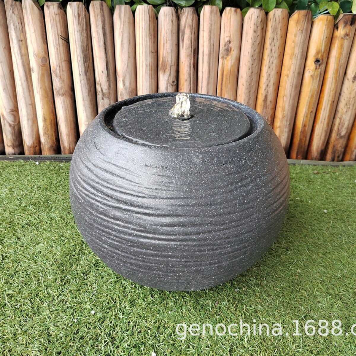 现代简约户外庭院花园仿石球形喷泉流水摆件客厅阳台流水工艺品-3