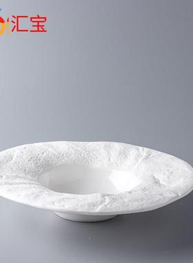 HBT24330帽9.25寸石纹鱼哑光碗法式汤碗酒店汤碗点心碗鳕宽边盘草