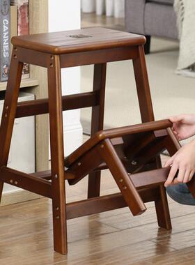 3EW1用梯凳家折叠梯F76877H8字梯加厚实木梯椅凳子两人登用高楼梯