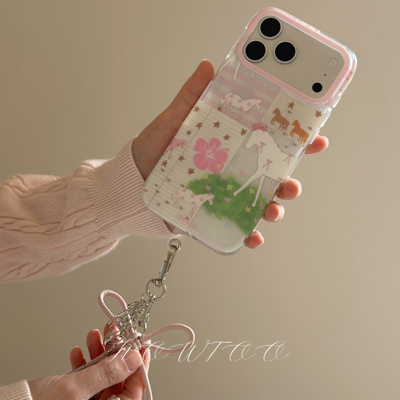 NOWTOO@粉色春日小马手机壳小体苹果iPhone/15/16/17promax适用小盐巴壳体