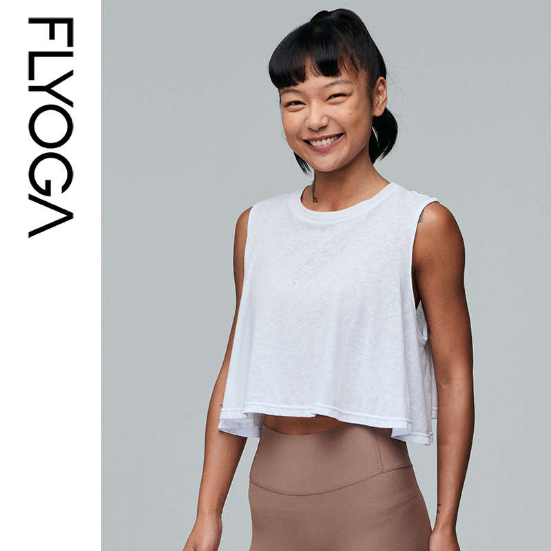 FLYOGA飞蓝瑜伽服外搭不规则下摆宽松休闲背心式外搭亲肤13510