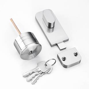 公共卫生间隔断五金配件铝合金带钥匙插销锁厕所内外可锁门锁