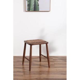 编织凳子化妆凳实木钩编凳子家居用品凳子餐凳餐椅木质编织麻绳凳