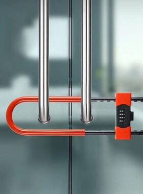 密码玻璃门锁u型锁商铺推拉门双开门防盗防剪防据锁加长多功能锁