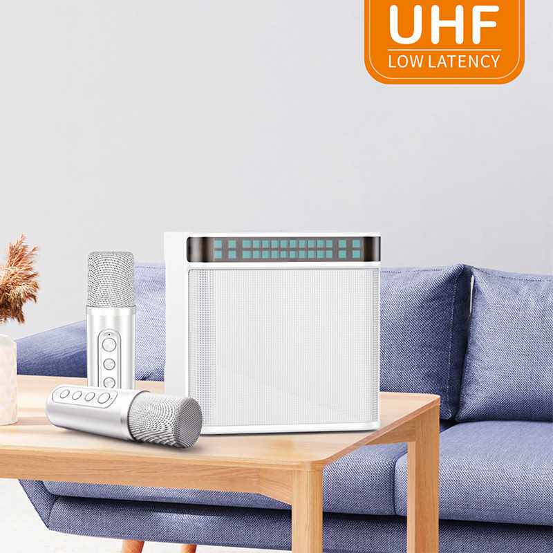 带闪灯带显示屏K歌音响智能变声功能双U段卡拉OK音箱套装K歌机器