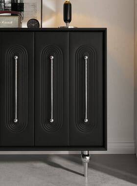 中古风奶油风黑色法式轻奢斗柜储物柜餐边柜玄关柜客厅网红小户型