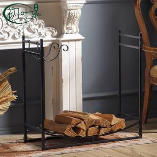 美式客厅入户壁炉柴火架家用木材架欧式木材框室内外壁炉木材堆放